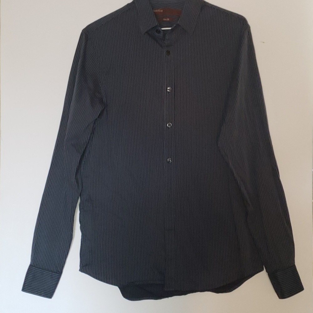 Perry Ellis Mens Blue & Gree Shirt Size Medium